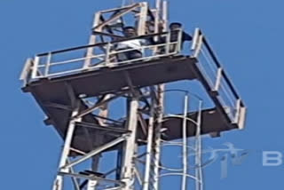 Students climb on mobile tower demanding student union election in Dehradun