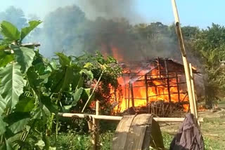 at least 18 huts burnt in fire in a shelter camp in tripura