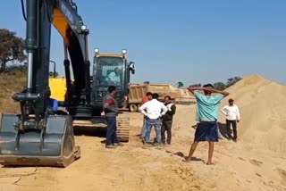 Protest against illegal sand mining