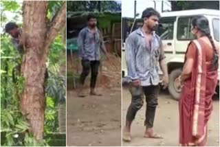 SUICIDE THREAT BY YOUTH MALAPPURAM  EDAKKARA POLICE STATION SUICIDE THREAT  MALAPPURAM NEWS  EDAKKARA POLICE STATION  SAMEER PULIKKAL  പൊലീസ് സ്റ്റേഷൻ വളപ്പിൽ ആത്മഹത്യ ഭീഷണി  എടക്കര പൊലീസ് സ്റ്റേഷൻ  സമീർ പുളിക്കൽ