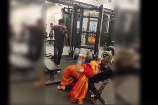 bride's pre-wedding photoshoot in the gym