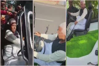 Lalu Yadav Driving Jeep