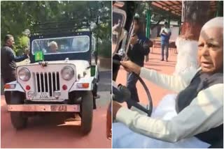 lalu yadav drove his first vechile , ଟ୍ବିଟରରେ କଲେ ସେୟାର କଲେ ଭିଡିଓ