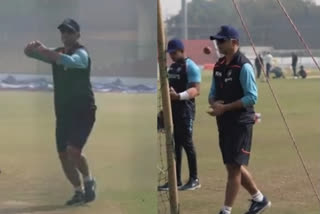 Rahul Dravid bowling, Rahul Dravid bowling in nets, ద్రవిడ్ బౌలింగ్, నెట్స్​లో ద్రవిడ్ బౌలింగ్