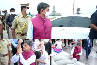 TN Governor R N Ravi Kanyakumari Visit, TN Governor R N Ravi visited Thiruvalluvar statue, திருவள்ளுவர் சிலையை பார்வையிட்ட ஆளுநர் ஆர்.என்.ரவி