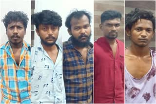 Kothanalloor trader attacked  കോതനല്ലൂരിൽ വ്യാപാരിയെ ആക്രമിച്ച കേസ്  five ganja gang members arrested  അഞ്ച് പേർ അറസ്റ്റിൽ  പ്രതിഷ് അന്നാടിക്കൽ  കോട്ടയം ക്രൈം അപ്‌ഡേറ്റ്സ്  ഗുണ്ടാ സംഘങ്ങൾ തമ്മിലുള്ള സംഘർഷം വീഡിയോ റെക്കോഡ്  കഞ്ചാവ് ലഹരിയില്‍ സാമൂഹ്യവിരുദ്ധ സംഘങ്ങൾ ഏറ്റുമുട്ടി  Inter State ganja suppliers arrested