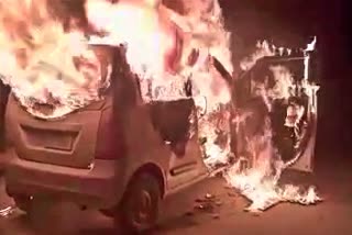 Car Fire Accident Today, Rajendra nagar Car Fire Accident