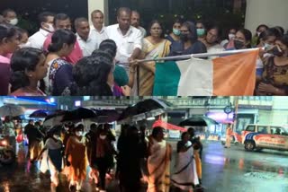 KPCC  womens night march  കെപിസിസി  രാത്രിനടത്തം  തൃശൂർ  Thrissur  violence against women  സ്ത്രീകൾക്കെതിരെയുള്ള അതിക്രമം