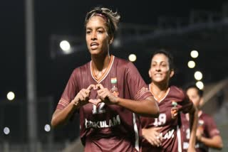 Manisha Kalyan  Manisha goal against Brazil  india vs brazil womens football  Manisha kalyan scores for india  Manisha historic goal  ചരിത്രമെഴുതി മനീഷ കല്യാണ്‍  ബ്രസീലിനെതിരെ ഗോൾ നേടി മനീഷ  മനീഷ ഗോകുലം എഫ് സി