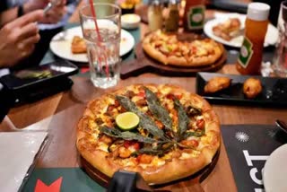 Thailand cannabis pizza,  cannabis leaf pizza