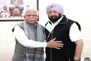 Amrinder singh Meet Cm Khattar etv bharat