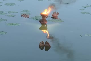 an-old-man-performing-yoga-asanas-on-the-water-at-guntur-district