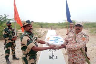 BSF foundation day program,  BSF presented sweets to Pak Rangers