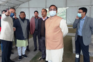 Minister Rajendra Garg inspected  Bilaspur AIIMS