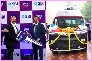 SBI Donated Ambulance: కేర్​ ఆసుపత్రికి అంబులెన్స్​ను అందించిన ఎస్బీఐ