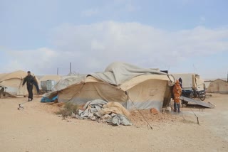 Overnight storm destroys tents of displaced Syrians