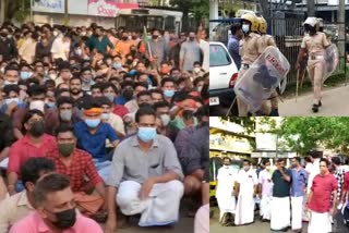 Sangh Parivar leaders arrested for curfew violation  kannur todays news  Thalassery todays news  സംഘപരിവാര്‍ നിരോധനാജ്ഞ ലംഘിച്ച് പ്രകടനം  കണ്ണൂര്‍ ഇന്നത്തെ വാര്‍ത്ത  കേരളം ഇന്നത്തെ വാര്‍ത്ത