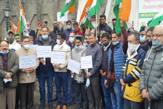 congress protest in shimla