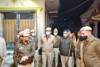 Police patrolling in Neb Sarai delhi