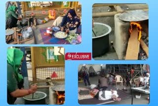 Farmer women cooking food at Ghazipur border