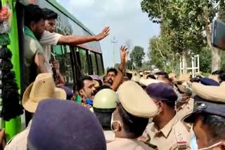 police arrested protesters at dhoddaballapura