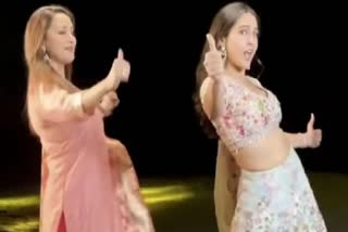 SARA ALI KHAN DANCE WITH MADHURI DIXIT: સારા અલી ખાને માધુરી સાથે ચકાચક મચાવી ધુમ