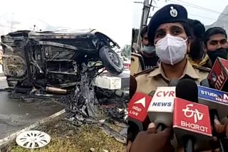 Car accident in Aitepalli Chittoor  Car set on Fire in Andhra Pradesh 6 burn alive  Andhra Pradesh todays news  ആന്ധ്രയില്‍ അപകടത്തില്‍ പെട്ട വാഹനം കത്തി  അഗ്‌നിബാധ കുഞ്ഞടക്കം കുടുംബം വെന്തുമരിച്ചു  ആന്ധ്രാപ്രദേശ് ഇന്നത്തെ വാര്‍ത്ത