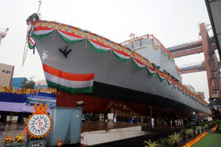 Navy launches new large survey vessel 'Sandhayak' in Kolkata