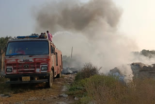 behror, fire in warehouse