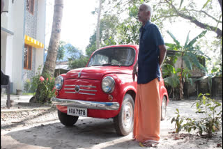 vintage vehicles Alappuzha  KK Chandrasekharan old car connection  Automobile news kerala  വിന്‍റേജ് വാഹന പ്രേമി  പഴയ വാഹനങ്ങളോടുള്ള ഇഷ്ടം  ഫിയറ്റ് കാര്‍  മോട്ടോ ഗൂസ്സി