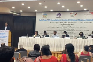 program organizing on sexual abuse of children at Delhi India International Center