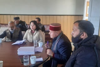 review meeting regarding development works in Karsog