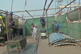 Farmers start removing tents from their protest site in Singhu on Delhi-Haryana