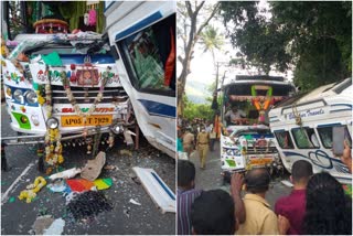 Sabarimala pilgrims killed in accident at idukki  bus crash with pilgrim's tempo van  two killed  ഇടുക്കിയില്‍ വാഹനാപകടം  രണ്ട് ശബരിമല തീർത്ഥാടകർ മരിച്ചു