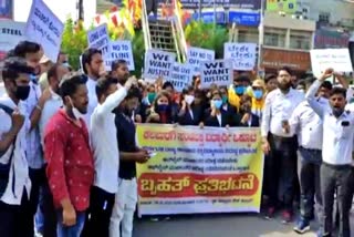 Law students protested in Kalburgi