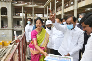 cm kcr inspected new secretariat building works