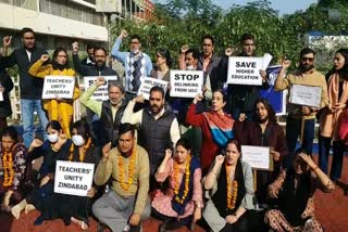 teachers protest in chandigarh