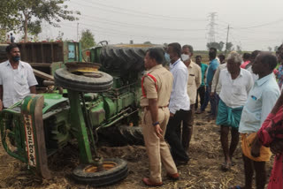 tractor accident posanipet , road accident