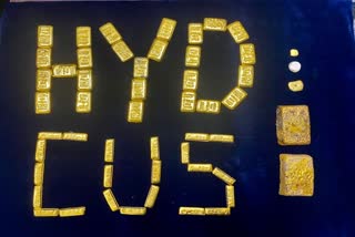 Customs officers at Hyderabad airport seized 7.3 Kg of gold