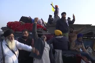 Farmers vacate the Singhu border, Ghazipur border and Tikri Border  area after announcing to suspend their year-long protest against the 3 farm laws