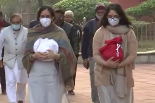 Kritika and Tarini collected the ashes of her parents CDS General BipinRawat and Madhulika Rawat from Brar Square crematorium