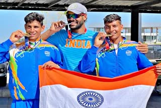 India won gold medal  India won silver medal  Thailand  एशियन रोइंग चैंपियनशिप 2021  थाईलैंड  अर्जुन लाल जाट  Asian Rowing Championships  परमिंदर सिंह  Arjun Lal Jat  Ravi  Rowing  Double Sculls  Parminder Singh