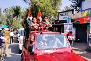 Grand road show of Korba MP Jyotsna Mahant