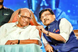 Sharad Pawar with Sanjay Raut