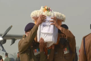 Mortal remains of Jitender Naik arrive at Bhopal airport