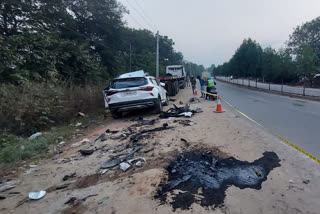 Three Died and One Injured When a Car hits A Parked Lorry in Medchal District