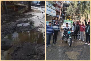 Bad condition of Karsog main road
