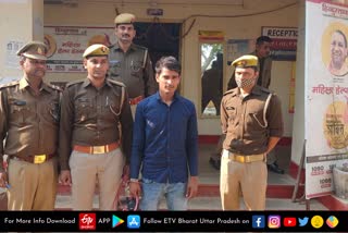 यूपी और राजस्थान का इनामी बदमाश आगरा में गिरफ्तार