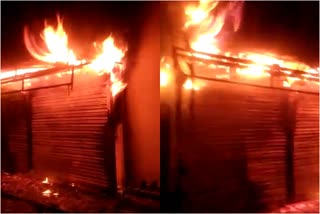 fire in blanket shop in dhanbad