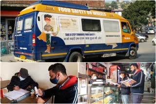 Mobile van filled food samples Bilaspur